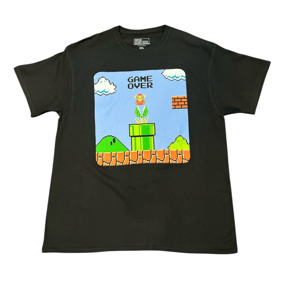 Black 'Game Over' Retro Video Game Graphic Tee